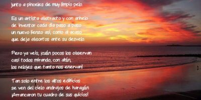 Cada tarde en la gran tela del Cielo